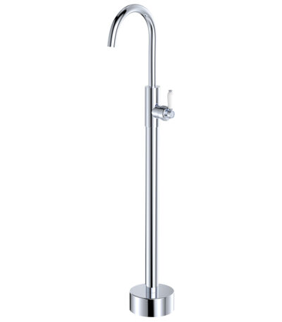 Eleanor Floor Mounted Basin/Bath Mixer, Chrome / Ceramic
