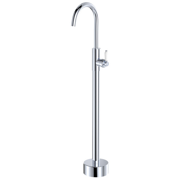 Eleanor Floor Mounted Basin/Bath Mixer, Chrome / Ceramic