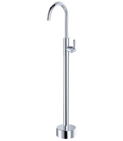 Eleanor Floor Mounted Basin/Bath Mixer, Chrome / Chrome