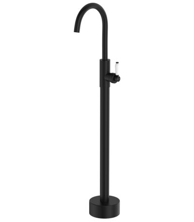 Eleanor Floor Mounted Basin/Bath Mixer, Matte Black / Ceramic