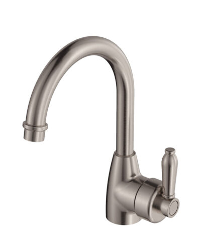 Eleanor Gooseneck Basin Mixer, Brushed Nickel / Brushed Nickel