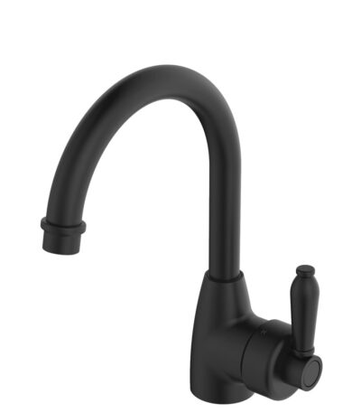 Eleanor Gooseneck Basin Mixer, Matte Black / Matte Black