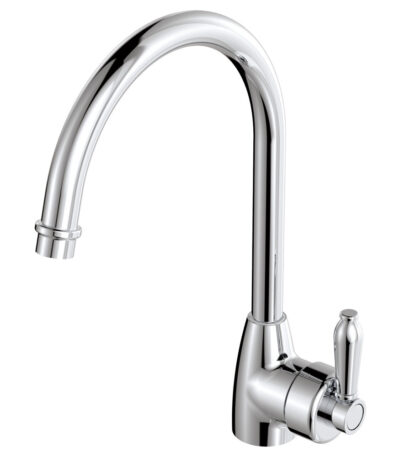 Eleanor Gooseneck Sink Mixer, Chrome / Chrome