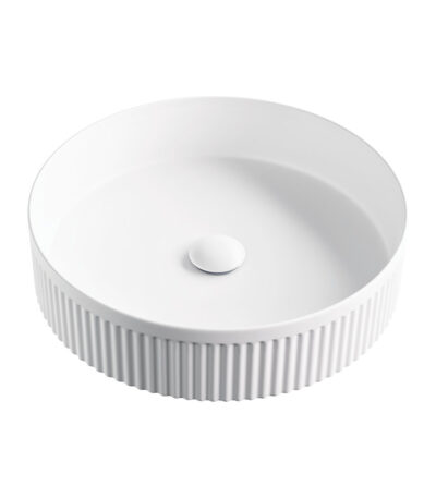 Eleanor Round Above Counter Fluted Basin, Matte White