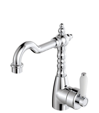 Eleanor Shepherds Crook Basin Mixer, Chrome / Ceramic