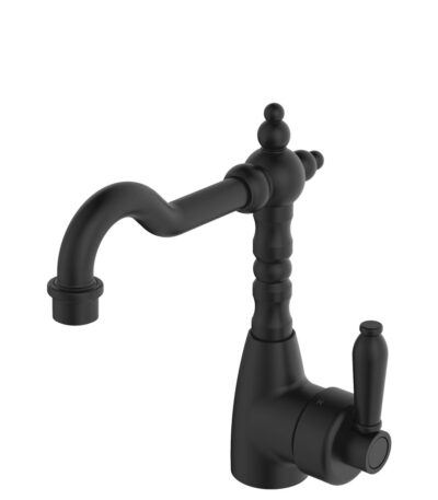 Eleanor Shepherds Crook Basin Mixer, Matte Black / Matte Black