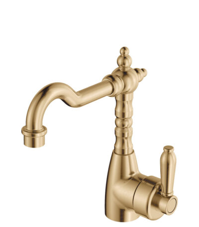 Eleanor Shepherds Crook Basin Mixer, Urban Brass / Urban Brass