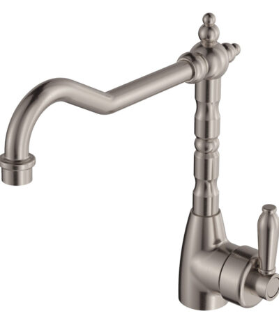 Eleanor Shepherds Crook Sink Mixer, Brushed Nickel / Brushed Nickel