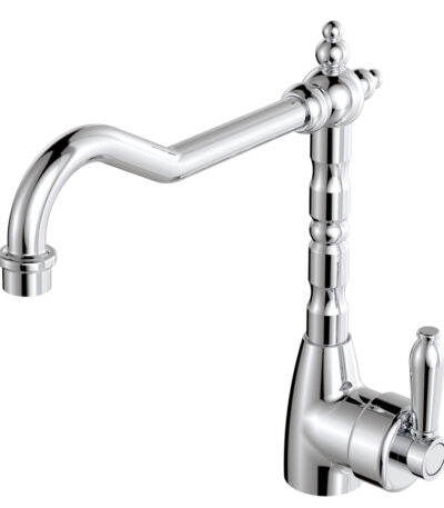 Eleanor Shepherds Crook Sink Mixer, Chrome / Chrome