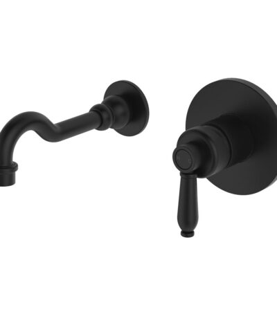 Eleanor Wall Basin/Bath Mixer Set, Matte Black / Matte Black
