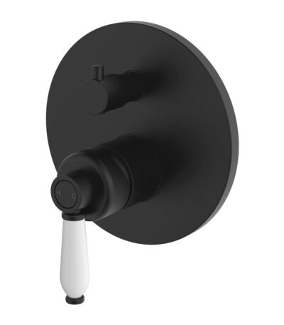 Eleanor Wall Diverter Mixer, Matte Black / Ceramic