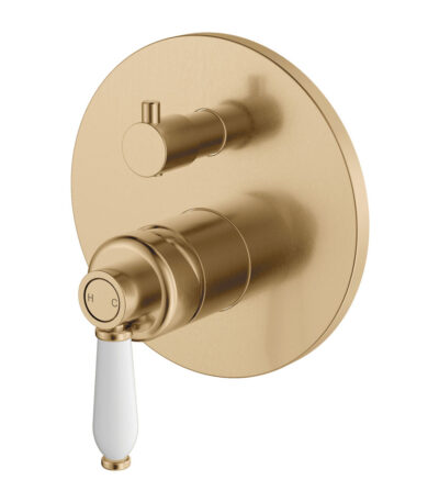 Eleanor Wall Diverter Mixer, Urban Brass / Ceramic