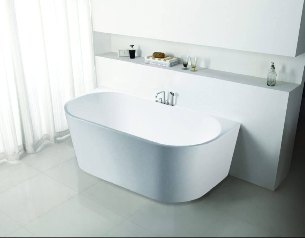 Elivia Back to Wall Bathtub - Gloss White - No Overflow - 1700mm | ELBT1700