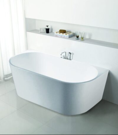 Elivia Back to Wall Bathtub - Gloss White - No Overflow - 1700mm | ELBT1700
