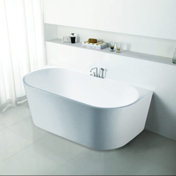 Elivia Back to Wall Bathtub - Gloss White - No Overflow - 1700mm | ELBT1700