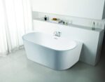 Elivia Back to Wall Bathtub - Gloss White - Overflow - 1500mm | ELBT1490-OF