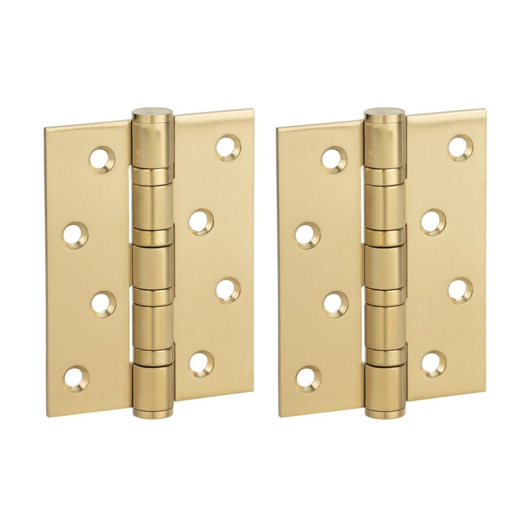 Ellis Butt Door Hinge Pair 100mm - Brushed Brass