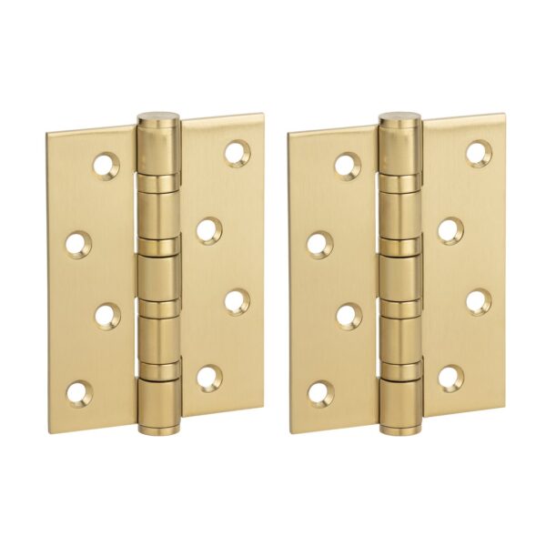 Ellis Butt Door Hinge Pair 100mm - Brushed Brass