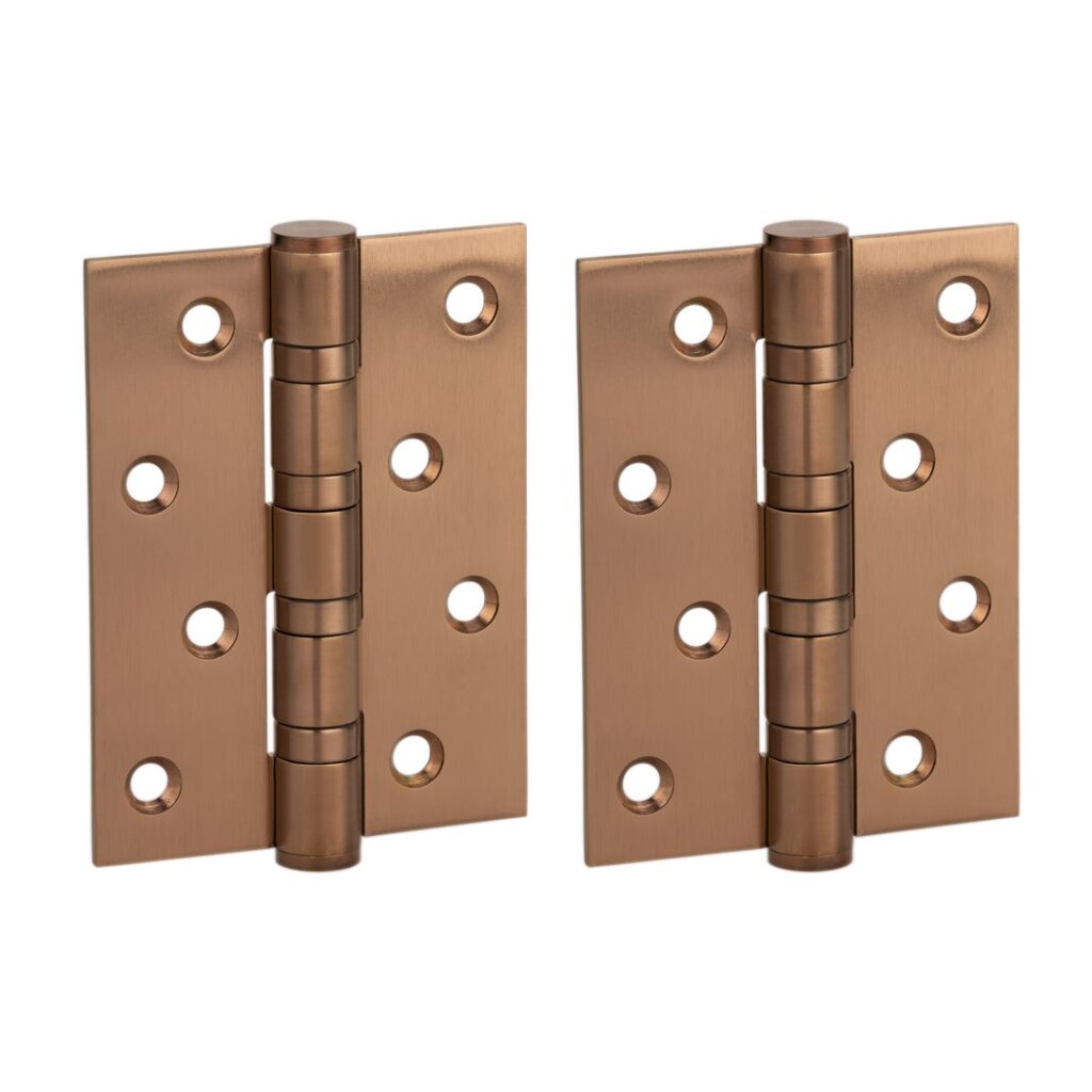 Ellis Butt Door Hinge Pair 100mm - Brushed Copper