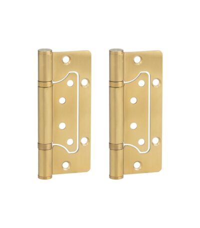 Ellis Flush Door Hinge Pair 130mm - Brushed Brass