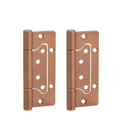 Ellis Flush Door Hinge Pair 130mm - Brushed Copper