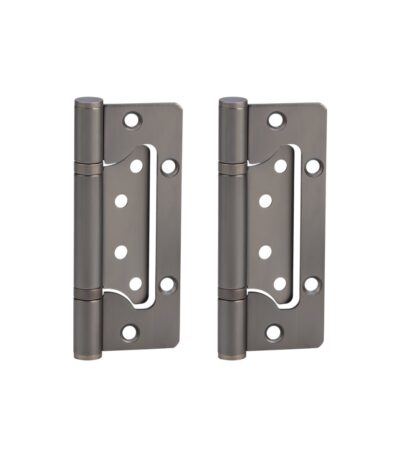 Ellis Flush Door Hinge Pair 130mm - Brushed Gunmetal