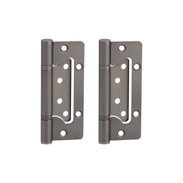 Ellis Flush Door Hinge Pair 130mm - Brushed Gunmetal