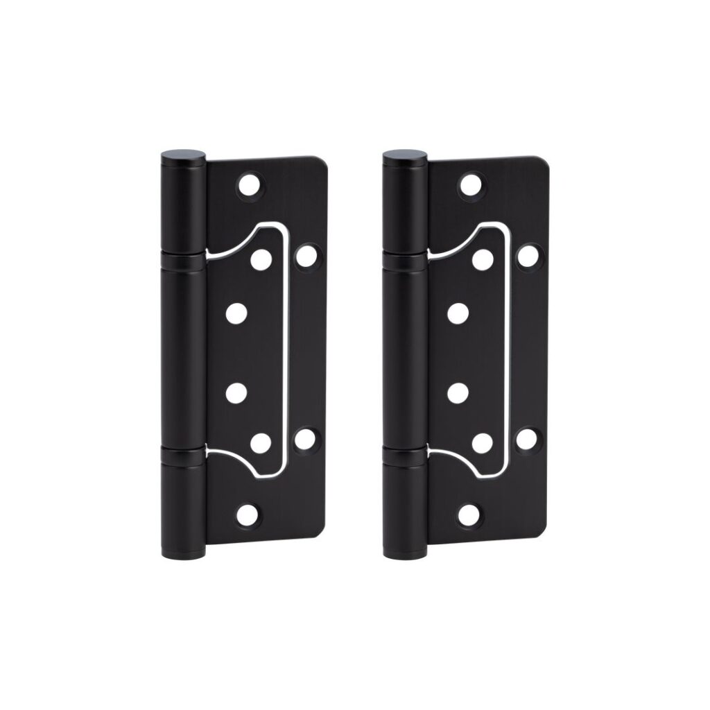 Ellis Flush Door Hinge Pair 130mm - Matte Black
