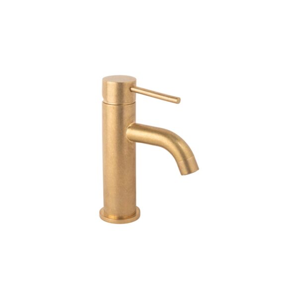 Elysian Basin Mixer - Tumbled Aged Brass