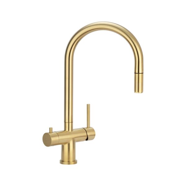 Elysian Commercial 3-Way Pull-Out Filter Tap - Brushed Brass