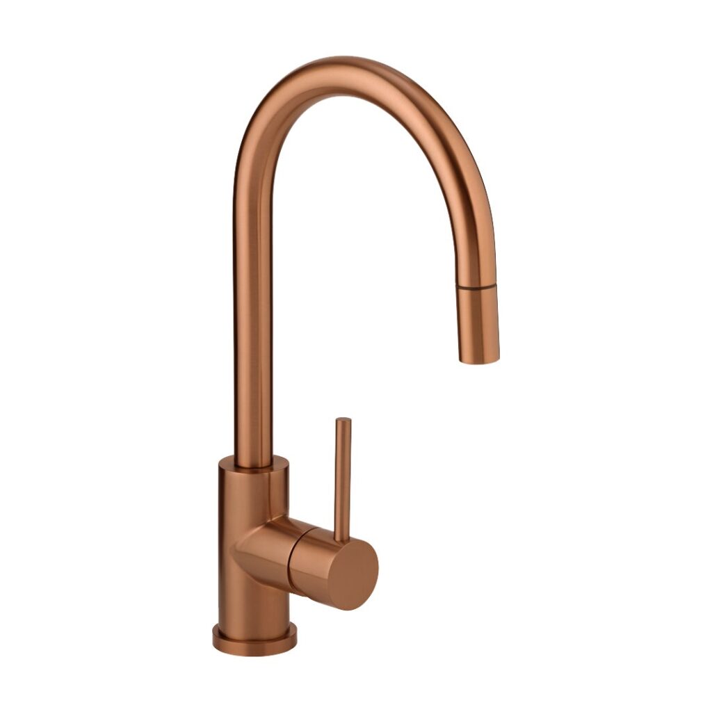 Elysian Commercial Pull-Out Kitchen Mixer - Brushed Copper