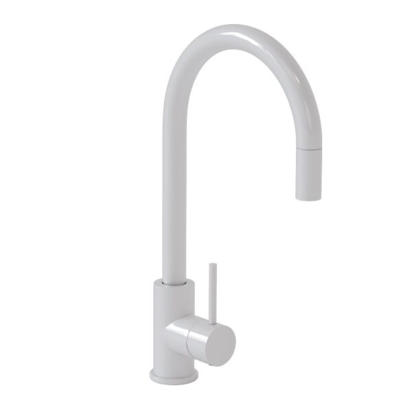 Elysian Commercial Pull-Out Kitchen Mixer - White