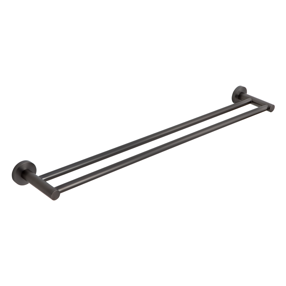 Elysian Double Towel Rail - Brushed Gunmetal