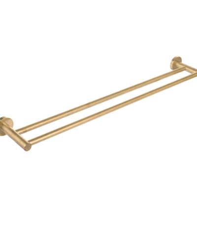Elysian Double Towel Rail - Tumbled Aged Brass
