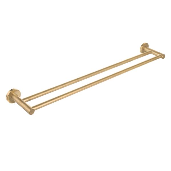 Elysian Double Towel Rail - Tumbled Aged Brass