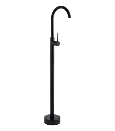 Elysian Floor Mounted Basin/Bath Filler with Mixer - Matte Black