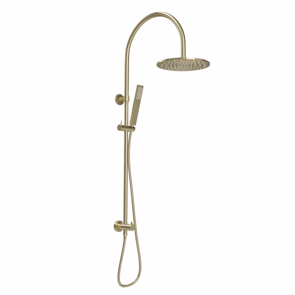 Elysian Gooseneck Shower Rail Set - Brushed Brass