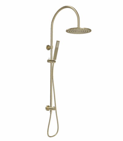 Elysian Gooseneck Shower Rail Set - Brushed Brass