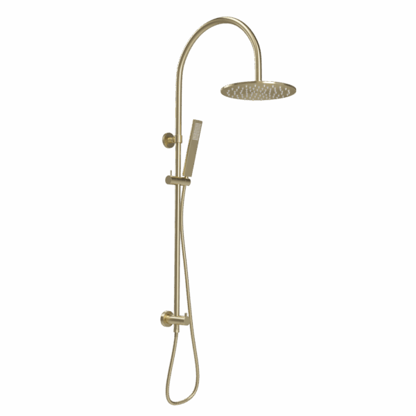 Elysian Gooseneck Shower Rail Set - Brushed Brass
