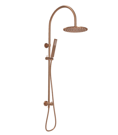 Elysian Gooseneck Shower Rail Set - Brushed Copper