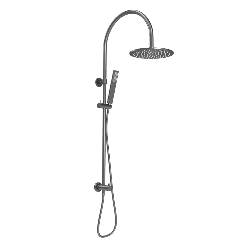Elysian Gooseneck Shower Rail Set - Brushed Gunmetal