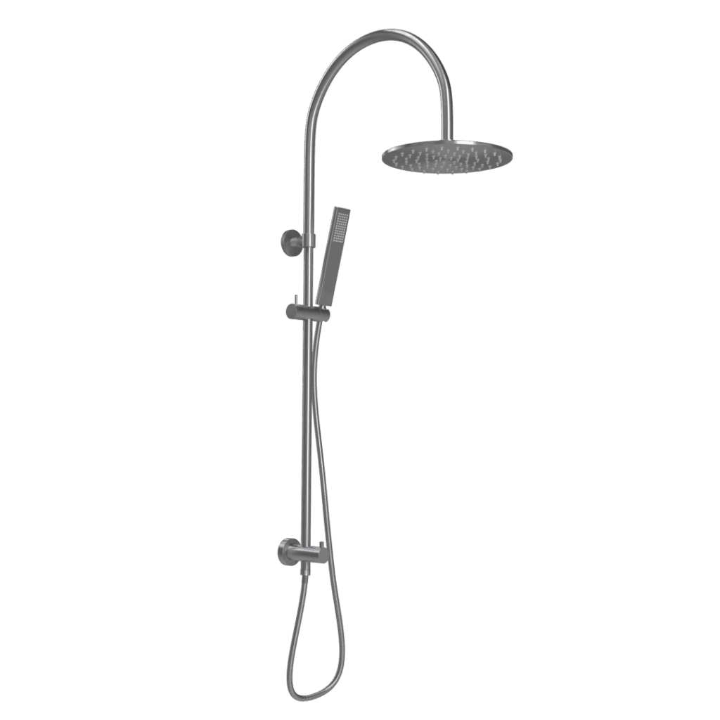 Elysian Gooseneck Shower Rail Set - Brushed Nickel