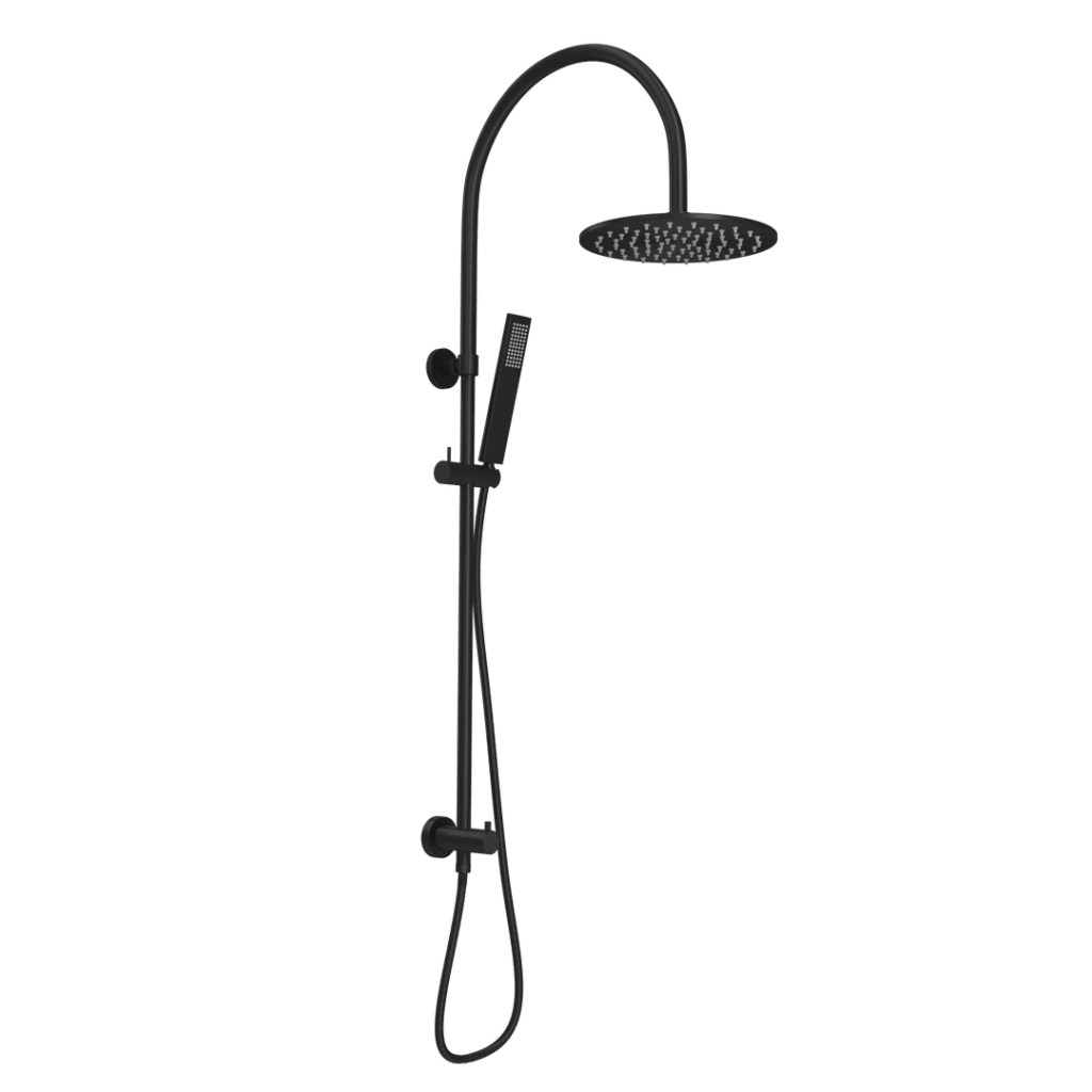 Elysian Gooseneck Shower Rail Set - Matte Black