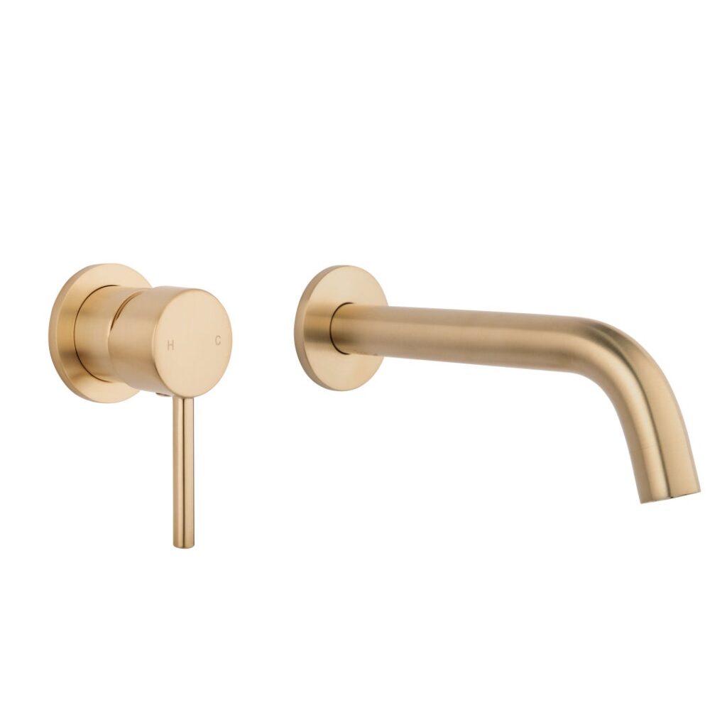 Elysian Minimal Mixer & Spout Set - Brushed Brass