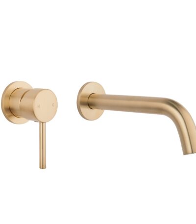 Elysian Minimal Mixer & Spout Set - Brushed Brass