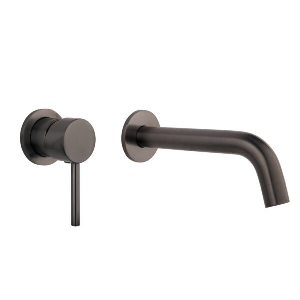 Elysian Minimal Mixer & Spout Set - Brushed Gunmetal