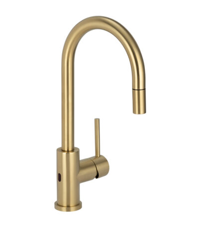 Elysian Sensor Commercial Pull-Out Kitchen Mixer - Brushed Brass