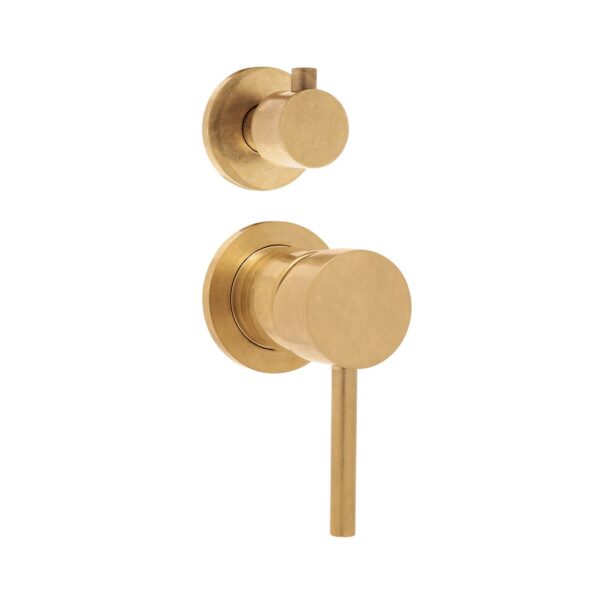 Elysian Shower Top Diverter - Tumbled Aged Brass