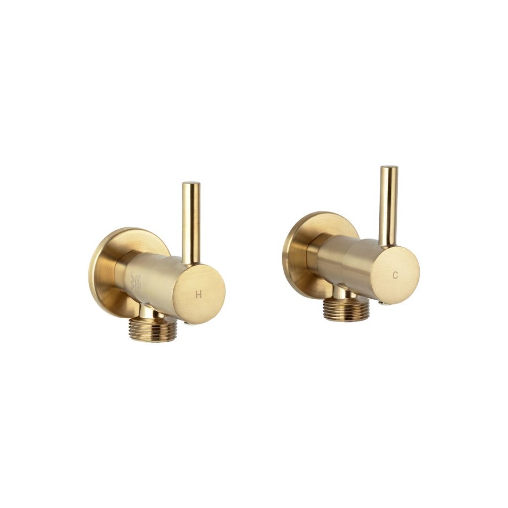 Elysian Washing Machine Stops - Brushed Brass