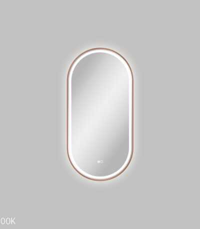 Empire LED Brushed Copper Framed Mirror, 450 x 900mm